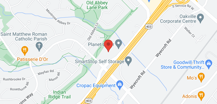 map of 481 NORTH SERVICE RD W